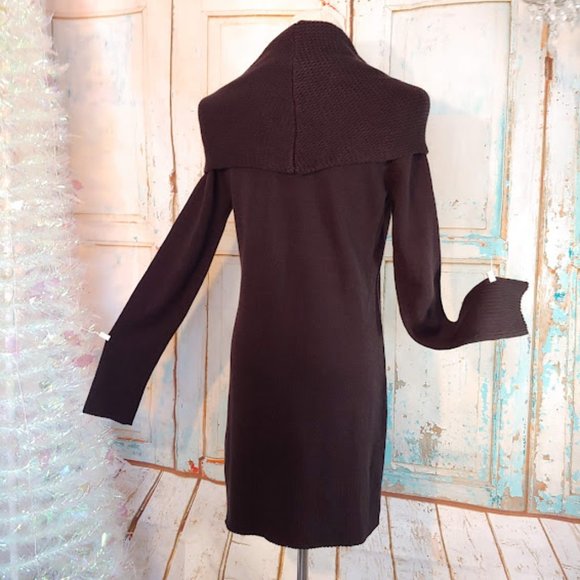 H& M cow neck long sleeve knit sweater dress/size M/black - Picture 5 of 8